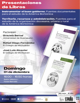 Cartel de las Presentaciones de libros: Instrumentar el buen gobierno y Territorio, recursos y administración