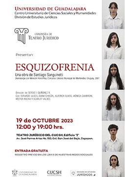 Cartel de la Puesta en escena: Esquizofrenia, una obra de Santiago Sanguinetti