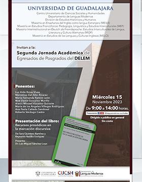 Cartel de la Segunda Jornada Académica de Egresados de Posgrado del DELEM