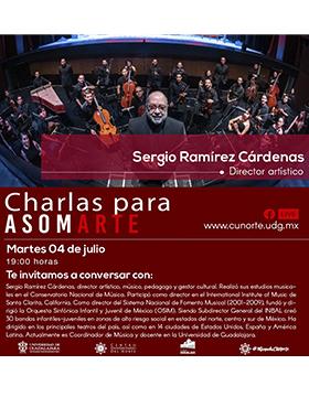 Cartel de las Charlas para asomARTE con el director artístico Sergio Ramírez Cárdenas