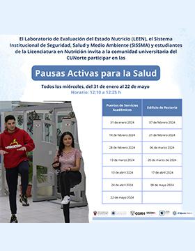 Cartel de las Pausas activas para la salud en CUNorte