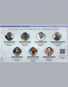 Cartel de las Seminario web: Jornadas de actualización en Ciberseguridad