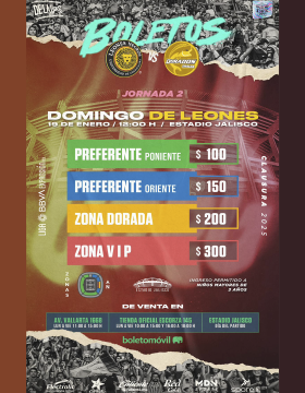 Cartel de Leones Negros vs Dorados