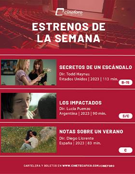 Cartel de los estrenos del Cineforo Universidad