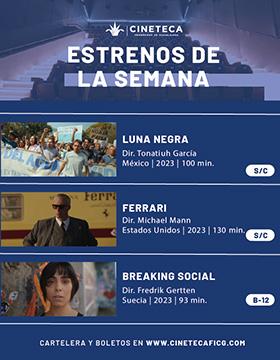 Cartel de los estrenos de la Cineteca FICG