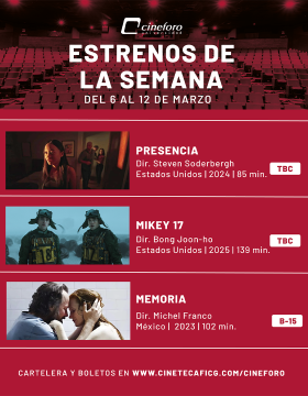 Cartel de los estrenos del Cineforo Universidad