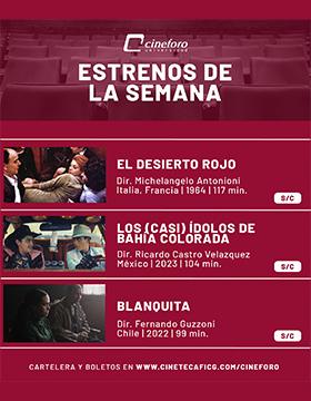 Cartel de los estrenos del Cineforo Universidad, del 12 al 19 de julio