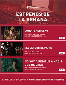 Cartel de los estrenos del Cineforo Universidad, del 15 al 22 de noviembre