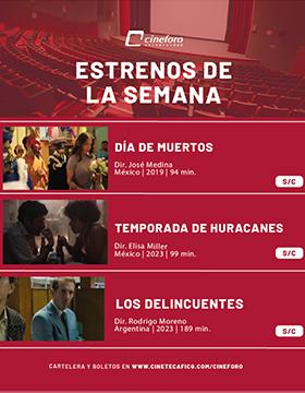 Cartel de los estrenos del Cineforo Universidad, del 25 de octubre al 1 de noviembre