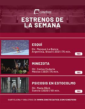 Cartel de los estrenos del Cineforo Universidad, del 5 al 12 de julio