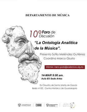 Cartel del 10° Foro de Discusión: "La Ontología Analítica de la Música"