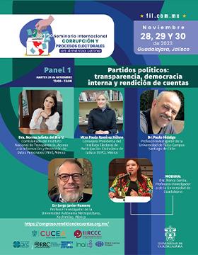 Cartel del 12° Seminario Internacional Corrupción y Procesos Electorales en América Latina