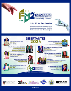 Cartel del 2° Foro Mundial de Relaciones Públicas, Protocolo y Eventos