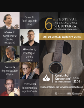 Cartel del 6to. Festival Internacional de Guitarra de la Universidad de Guadalajara