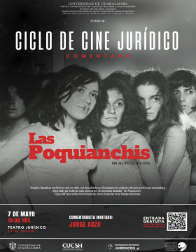 Cartel del Ciclo de cine comentado. Proyección de la película: Las Poquianchis