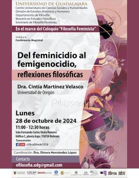 Cartel del coloquio de Filosofía Feminista