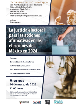 Cartel del Conversatorio: La justicia electoral para las acciones afirmativas en las elecciones de México en 2024