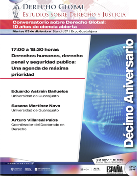 Cartel del Conversatorio sobre Derecho Global: 10 años de ciencia abierta