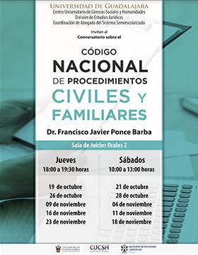 Cartel del Conversatorio sobre el Código Nacional de Procedimientos Civiles y Familiares