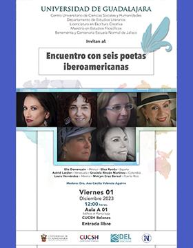Cartel del Encuentro con seis poetas iberoamericanas