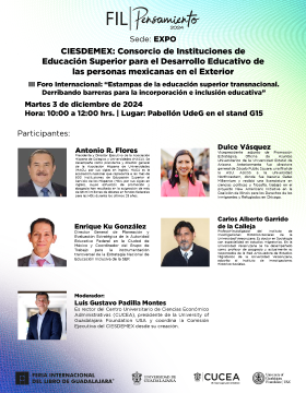 Cartel del III Foro Internacional: “Estampas de la educación superior transnacional. Derribando barreras para la incorporación e inclusión educativa”