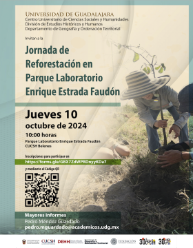 Cartel de la Jornada de Reforestación en Parque Laboratorio Enrique Estrada Faudón