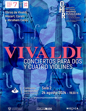 Cartel del OHIR programa 7: Vivaldi, conciertos para dos y cuatro violines