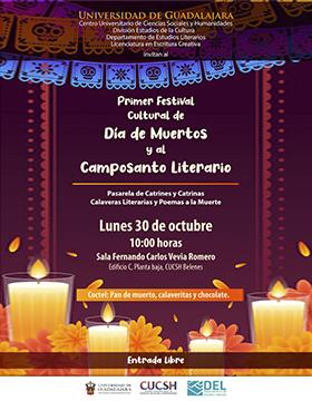Cartel del Primer Festival Cultural de Día de Muertos y al Camposanto Literario