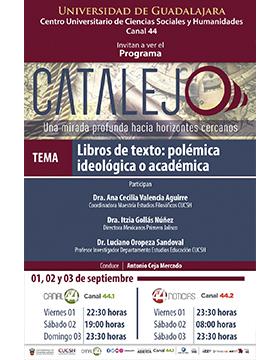 Cartel del Programa Catalejo: “Libros de texto: polémica ideológica o académica”