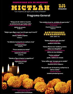 Cartel del programa de la Festividad Día de Muertos MICTLÁN