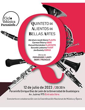 Cartel del Quinteto de alientos de Bellas Artes