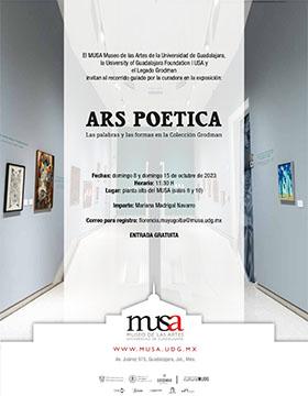 Cartel del Recorrido guiado por la curadora de la exposición: ARS POETICA