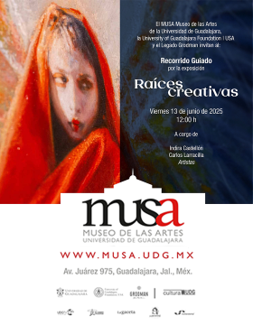 Cartel del Recorrido guiado por la exposición: Raíces creativas