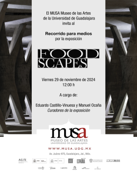 Cartel del Recorrido para medios por la exposición Foodscapes