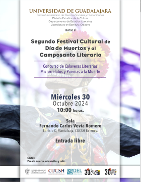 Cartel del Segundo Festival Cultural de Día de Muertos y al Camposanto Literario