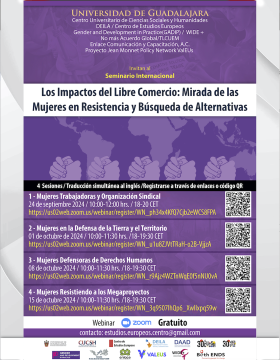 Cartel del Seminario Internacional: Los impactos del libre comercio