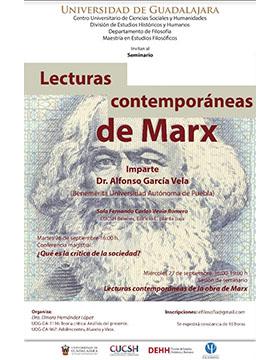 Cartel del Seminario: Lecturas contemporáneas de Marx