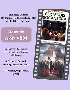 Cartel del Viernes de cine #8M en el CUCSH