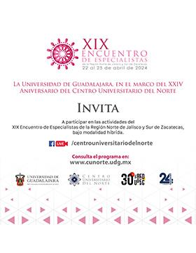 Cartel del XIX Encuentro de Especialistas de la Región Norte de Jalisco y Sur de Zacatecas