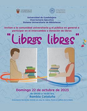 Cartel Participa en el intercambio o donación de libros "Libros libres"