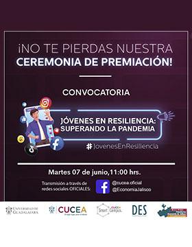 Ceremonia de premiación de la convocatoria: “Jóvenes en resiliencia: Superando la pandemia”