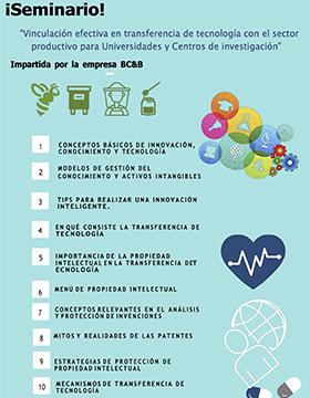 Seminario: “Vinculación efectiva en transferencia de tecnología con el sector productivo para Universidades y Centros de investigación”