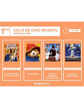 Grafico del Ciclo de cine infantil.  Película: “La historia interminable”