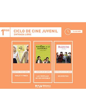 Grafico del Ciclo de cine juvenil.  Película: “Mujercitas”