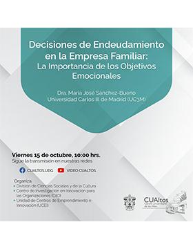 Conferencia: Decisiones de endeudamiento en la empresa familiar: La importancia de los objetivos emocionales