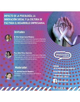 Webinar: “Impacto de la psicología, la innovación social y la cultura de paz para el desarrollo empresarial”