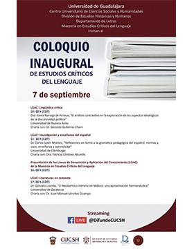  Coloquio inaugural de estudios críticos del lenguaje