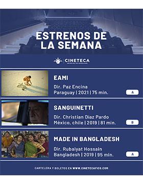 Grafico de la Cartelera de la Cineteca FICG, del 11 al 17 de mayo