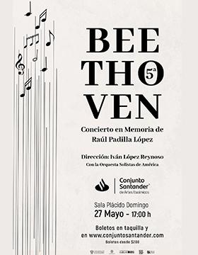 Grafico de la 5a. Sinfonía de Beethoven. Concierto en memoria de Raúl Padilla López