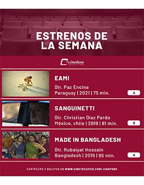 Grafico de la Cartelera del Cineforo Universidad, del 10 al 17 de mayo